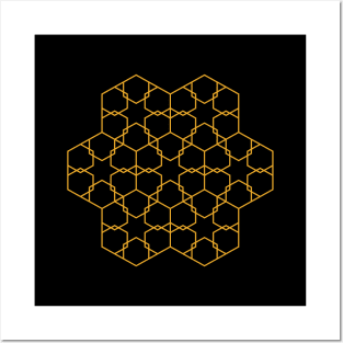 Hexagon geometric pattern Posters and Art